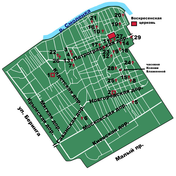 Карта воскресенского кладбища